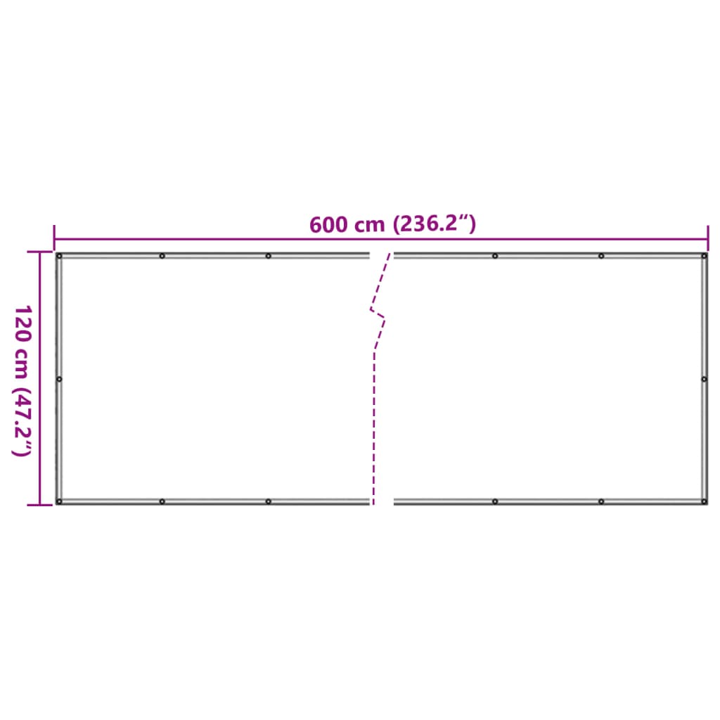 Tela de varanda 120x600 cm tecido Oxford antracite