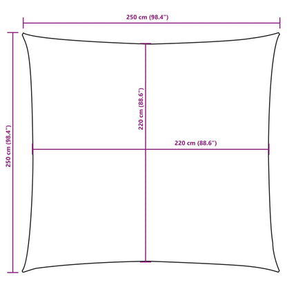 Para-sol vela tecido oxford quadrado 2,5x2,5 m antracite