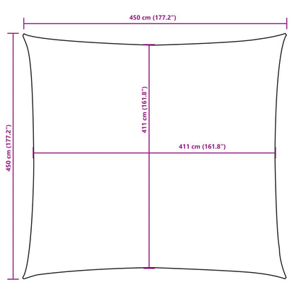 Para-sol vela tecido oxford quadrado 4,5x4,5 m antracite