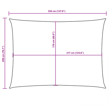 Para-sol estilo vela tecido oxford retangular 2x3,5 m antracite