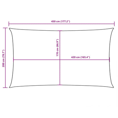 Para-sol estilo vela tecido oxford retangular 2x4,5 m antracite