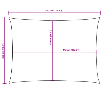 Para-sol est. vela tecido oxford retangular 2,5x4,5 m antracite