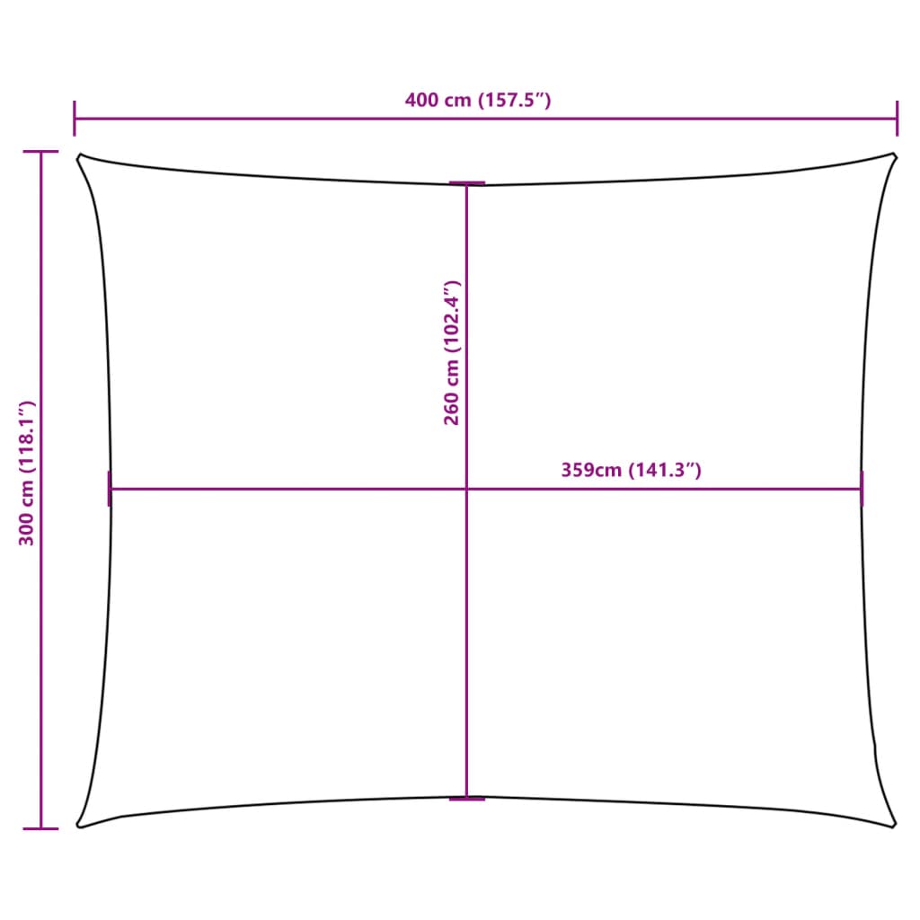 Para-sol estilo vela tecido oxford retangular 3x4 m antracite