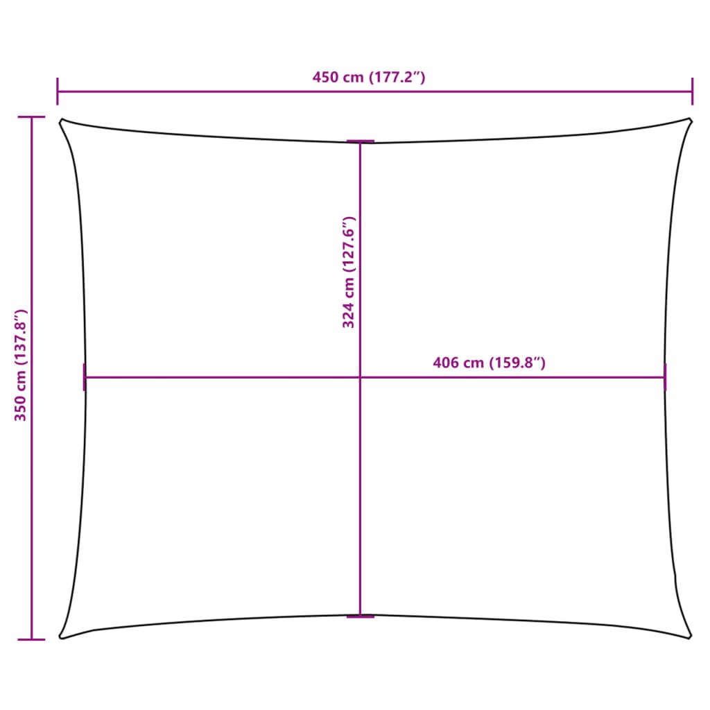 Para-sol vela tecido oxford retangular 3,5x4,5 m antracite