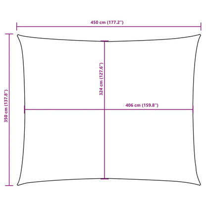 Para-sol vela tecido oxford retangular 3,5x4,5 m antracite