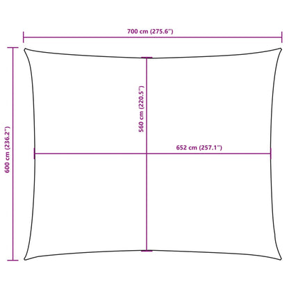 Para-sol estilo vela tecido oxford retangular 6x7 m antracite