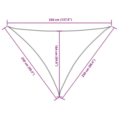 Toldo em tecido Oxford triangular 2,5x2,5x3,5 m antracite