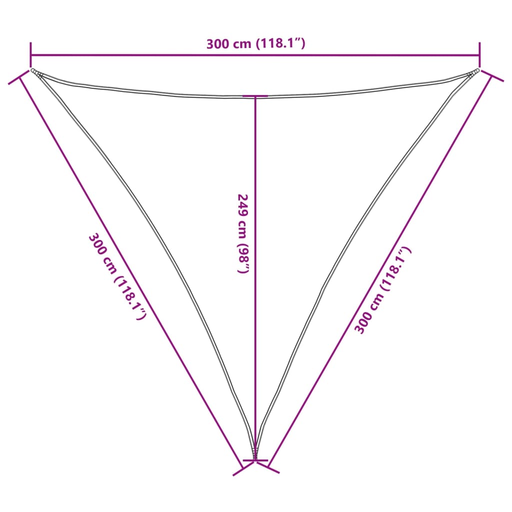 Para-sol estilo vela tecido oxford triangular 3x3x3 m antracite