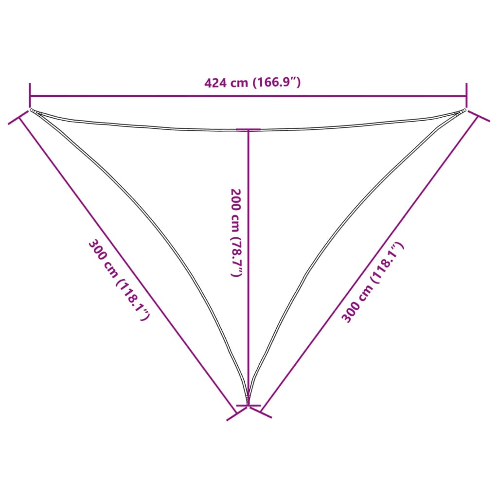 Para-sol est. vela tecido oxford triangular 3x3x4,24m antracite