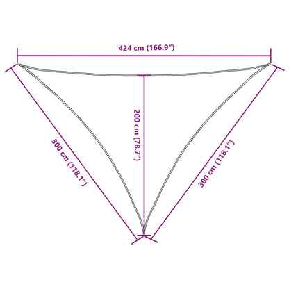 Para-sol est. vela tecido oxford triangular 3x3x4,24m antracite