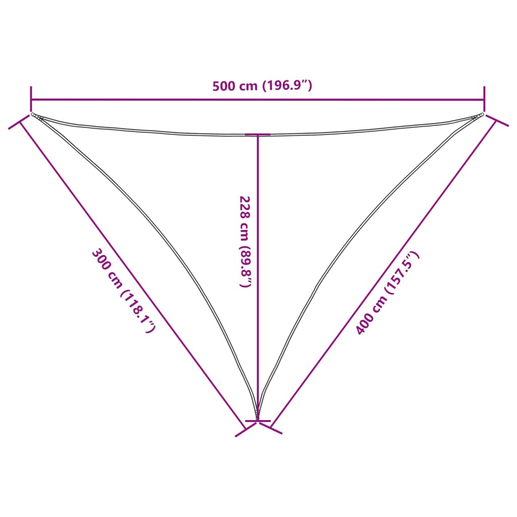 Para-sol em tecido oxford triangular 3x4x5 m antracite