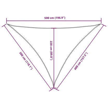 Para-sol em tecido oxford triangular 3x4x5 m antracite