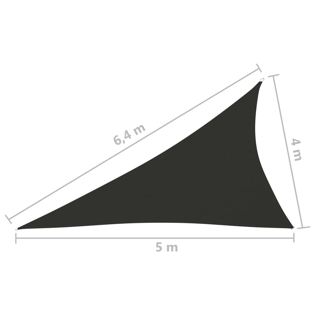 Para-sol est. vela tecido oxford triangular 4x5x6,4 m antracite