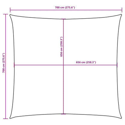 Para-sol estilo vela tecido oxford quadrado 7x7 m bege