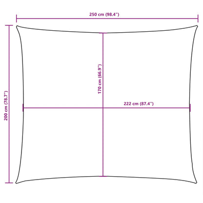 Para-sol estilo vela tecido oxford retangular 2x2,5 m bege