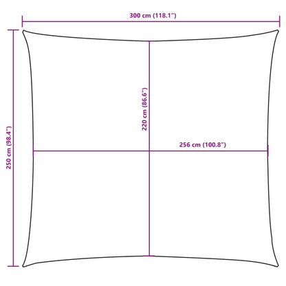 Para-sol estilo vela tecido oxford retangular 2,5x3 m bege