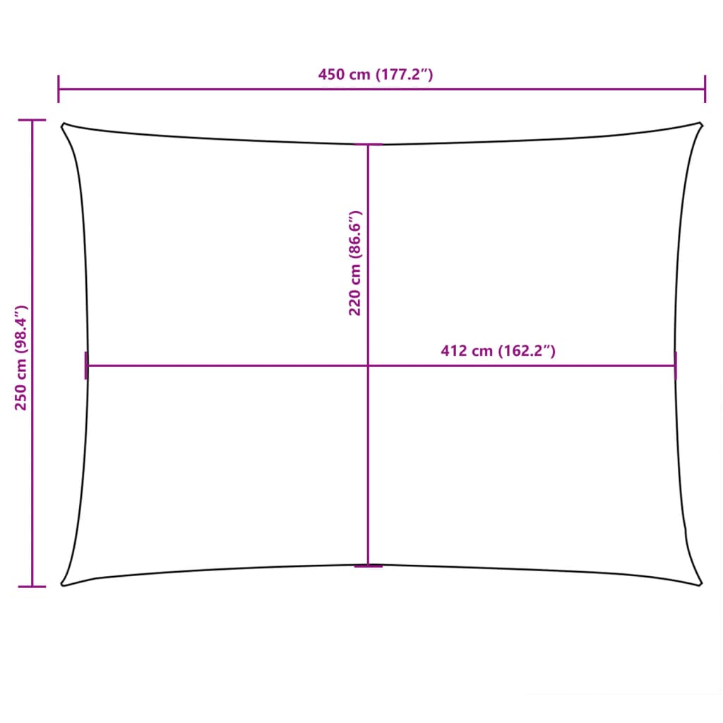 Para-sol estilo vela tecido oxford retangular 2,5x4,5 m bege