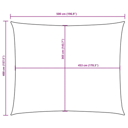 Para-sol estilo vela tecido oxford retangular 4x5 m bege