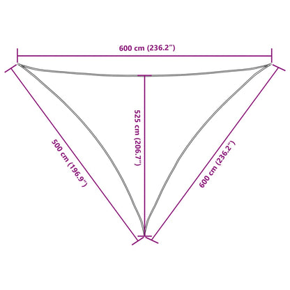 Para-sol estilo vela tecido oxford triangular 5x6x6 m bege