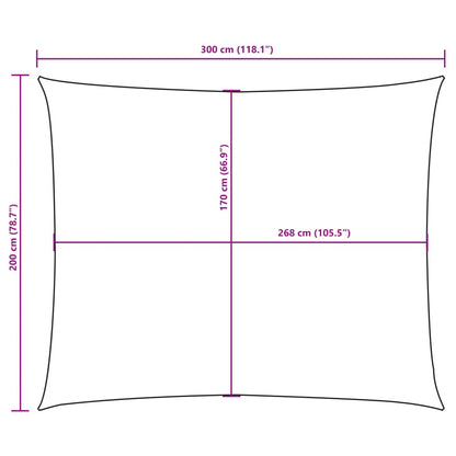 Para-sol estilo vela tecido oxford retangular 2x3 m cor creme