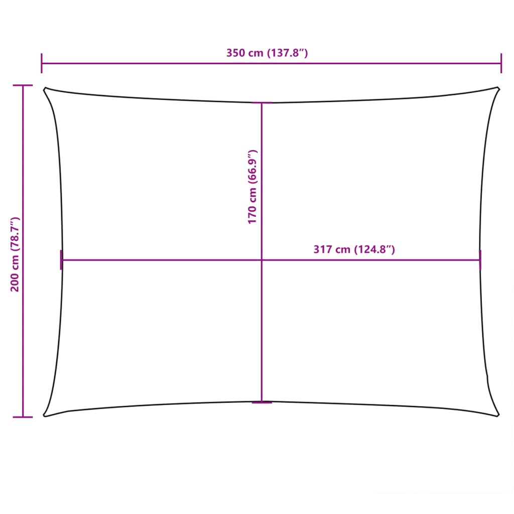 Para-sol estilo vela tecido oxford retangular 2x3,5 m cor creme