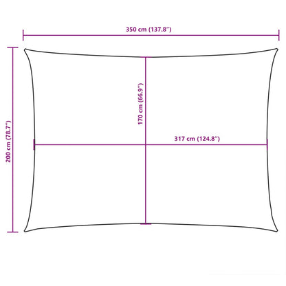 Para-sol estilo vela tecido oxford retangular 2x3,5 m cor creme