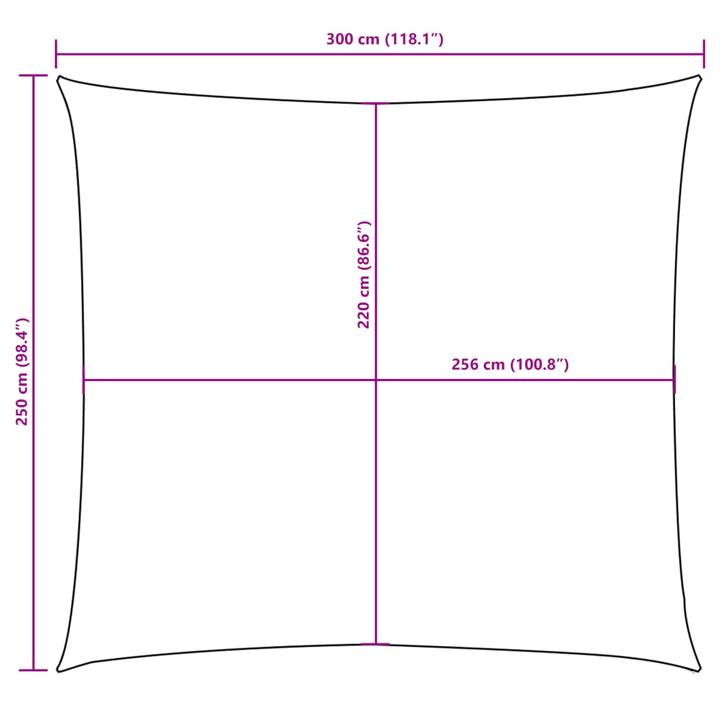 Para-sol tecido oxford retangular 2,5x3 m creme