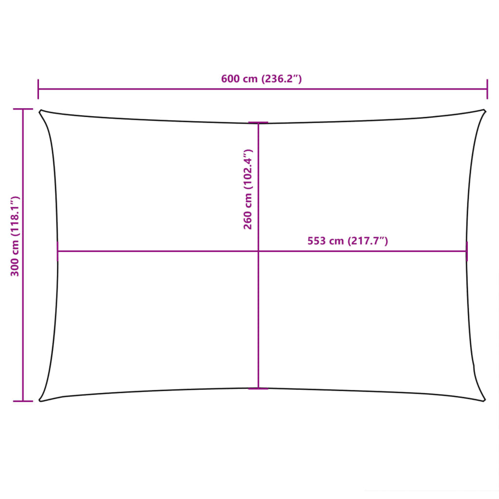 Guarda-Sol tecido Oxford retangular 3x6 m creme