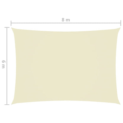 Para-sol estilo vela tecido oxford retangular 6x8 m cor creme