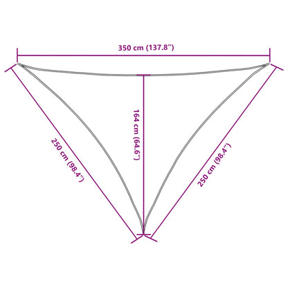 Para-sol vela tecido oxford triangular 2,5x2,5x3,5 m cor creme