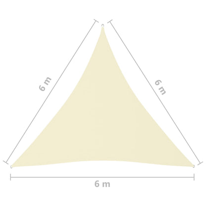 Para-sol estilo vela tecido oxford triangular 6x6x6 m creme