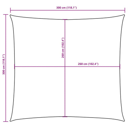 Para-sol estilo vela tecido oxford quadrado 3x3 m branco