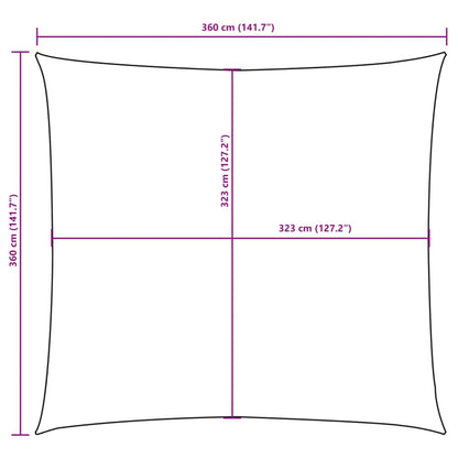 Para-sol estilo vela tecido oxford quadrangular 3,6x3,6m branco