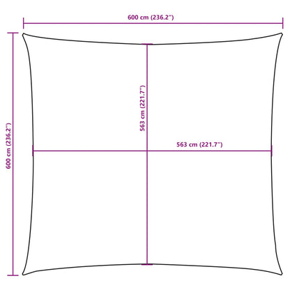 Para-sol estilo vela tecido oxford quadrado 6x6 m branco