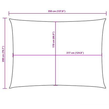 Para-sol estilo vela tecido oxford retangular 2x3,5 m branco