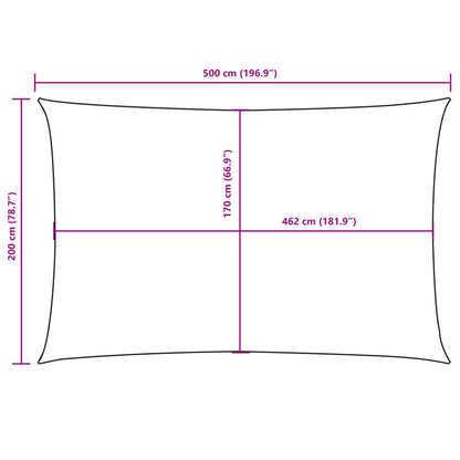 Para-sol estilo vela tecido oxford retangular 2x5 m branco