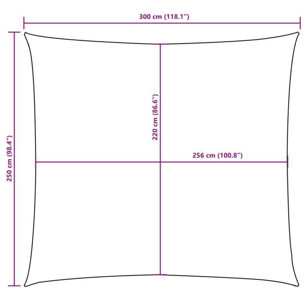 Para-sol estilo vela tecido oxford retangular 2,5x3 m branco