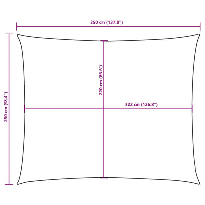 Para-sol tecido oxford retangular 2,5x3,5 m branco