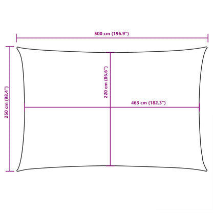 Para-sol estilo vela tecido oxford retangular 2,5x5 m branco