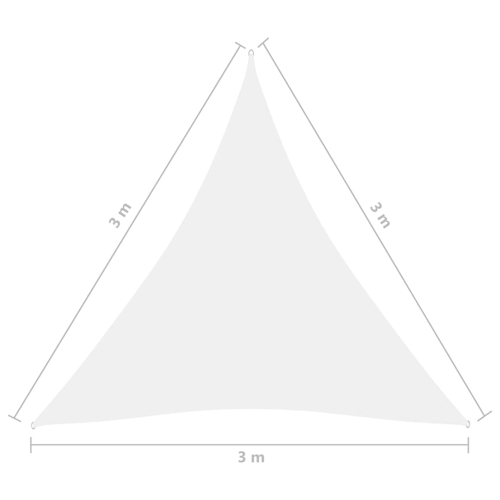 Para-sol estilo vela tecido oxford triangular 3x3x3 m branco