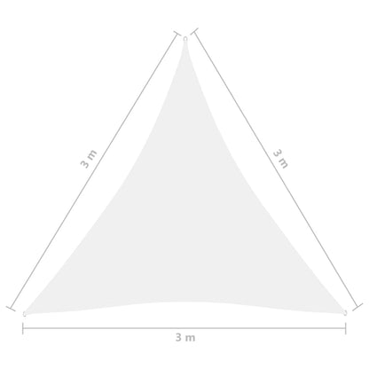 Para-sol estilo vela tecido oxford triangular 3x3x3 m branco