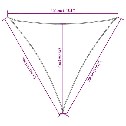 Para-sol estilo vela tecido oxford triangular 3x3x3 m branco