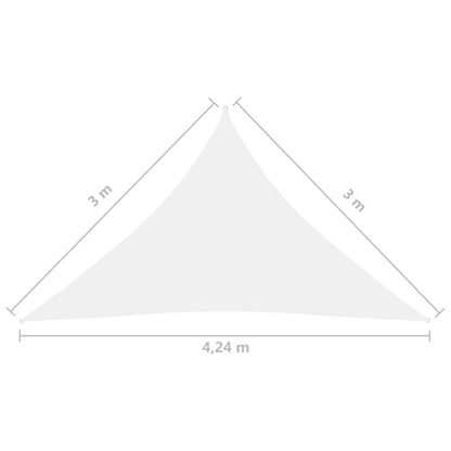 Para-sol estilo vela tecido oxford triangular 3x3x4,24 m branco