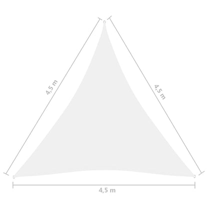 Para-sol est. vela tecido oxford triangular 4,5x4,5x4,5m branco