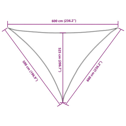 Para-sol estilo vela tecido oxford triangular 5x6x6 m branco