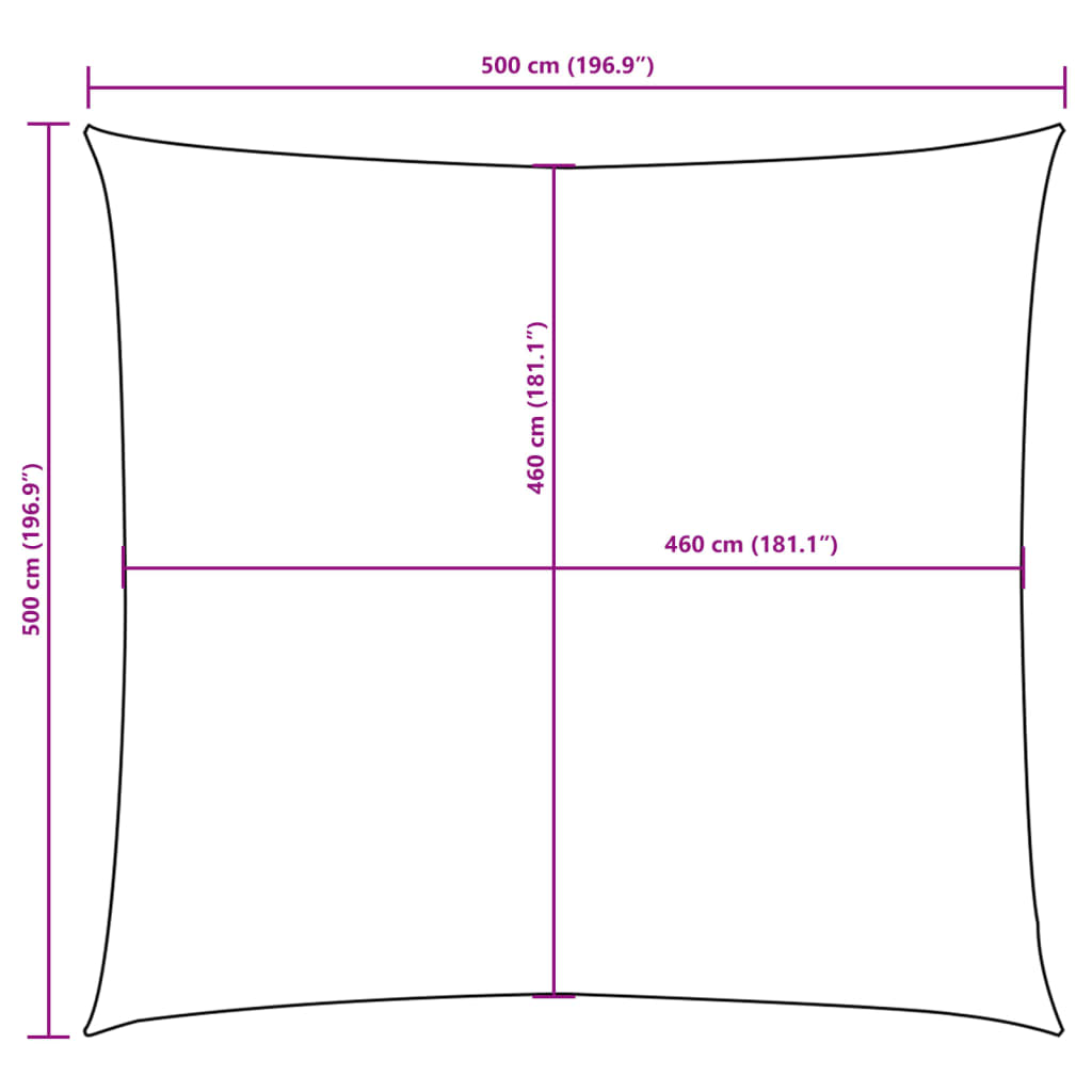 Para-sol estilo vela tecido oxford quadrado 5x5 m terracota