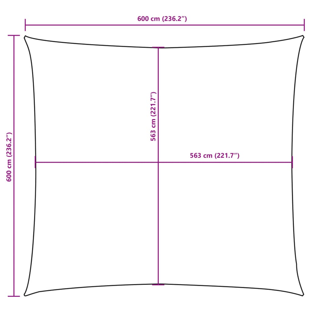 Para-sol estilo vela tecido oxford quadrado 6x6 m terracota