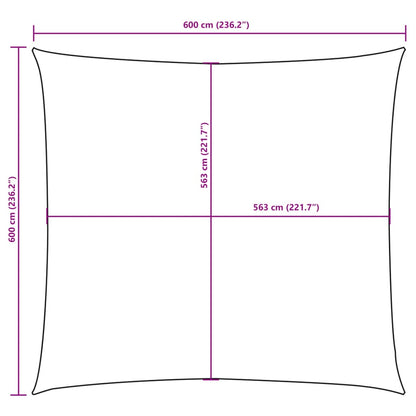 Para-sol estilo vela tecido oxford quadrado 6x6 m terracota