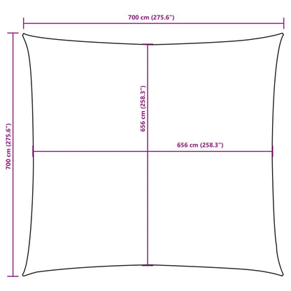 Para-sol estilo vela tecido oxford quadrado 7x7 m terracota