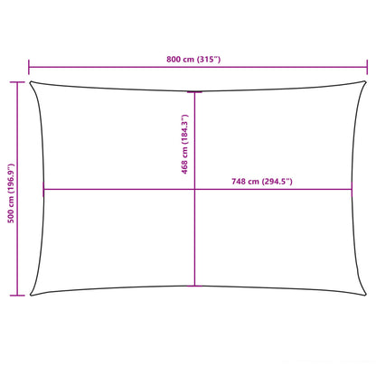 Para-sol estilo vela tecido oxford retangular 5x8 m terracota